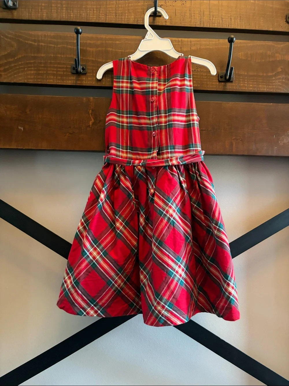 Carter's Red Plaid Holiday Dress with Tie Waist